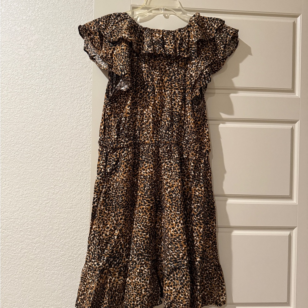 Leopard Print Ruffle Dress - Picture 2 of 4